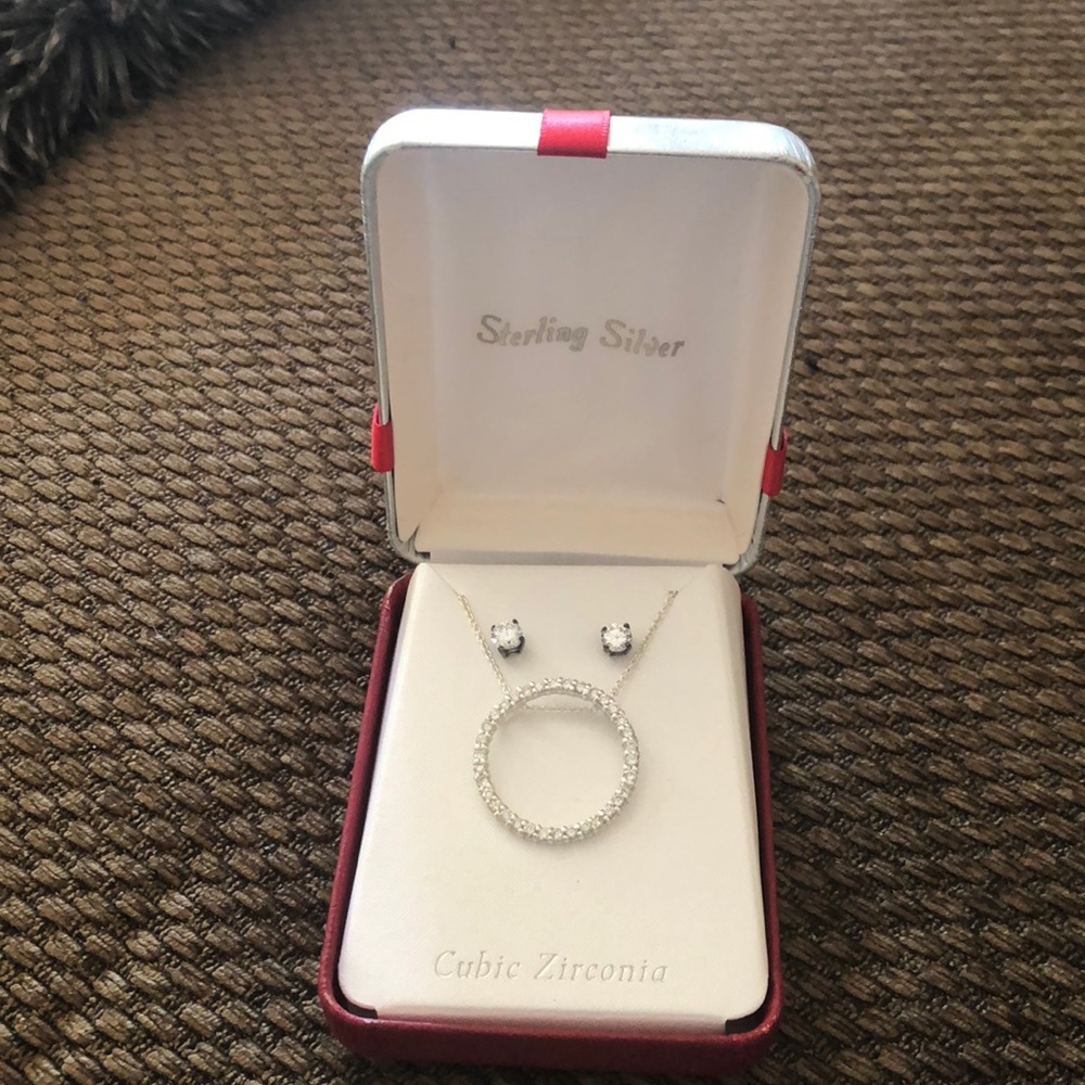 Sterling silver necklace and earrings